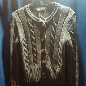 Old Navy Grey Cable Knit Cardigan